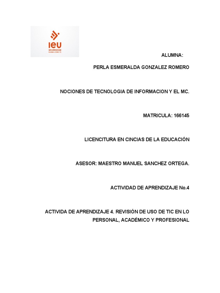 Perl Tarea 4 | PDF | Crecimiento personal y profesional