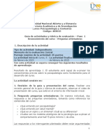 Guía de Actividades y Rúbrica de Evaluación - Paso 1 - Reconocimiento Del Curso - Preguntas Orientadoras