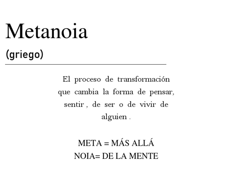 Metanoia: (Griego) | PDF