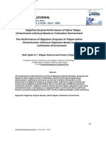 Digestive enzyme activity of tilapia in different environments