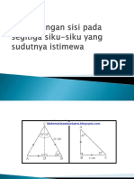 Perbandingan Sisi Pada Segitiga Siku-Siku Yang Sudutnya Istimewa