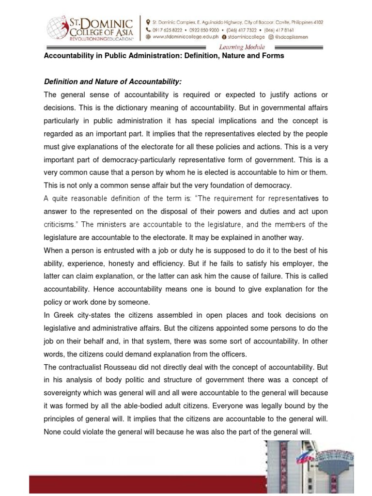 Accountability in Public Administration | PDF | Bureaucracy ...