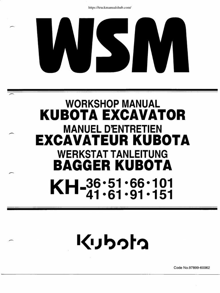 Kubota WSM ワークショップマニュアル Kubota WSM ワーク