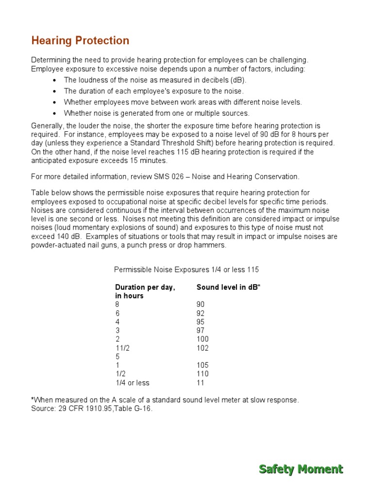 Hearing Protection | PDF | Noise | Working Conditions