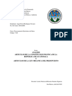 Analsis de Los Articulos de La Constitucion Politica de La Republica de Guatemala y La Ley Organica Del Presupuesto Angel Rodríguez 201942966