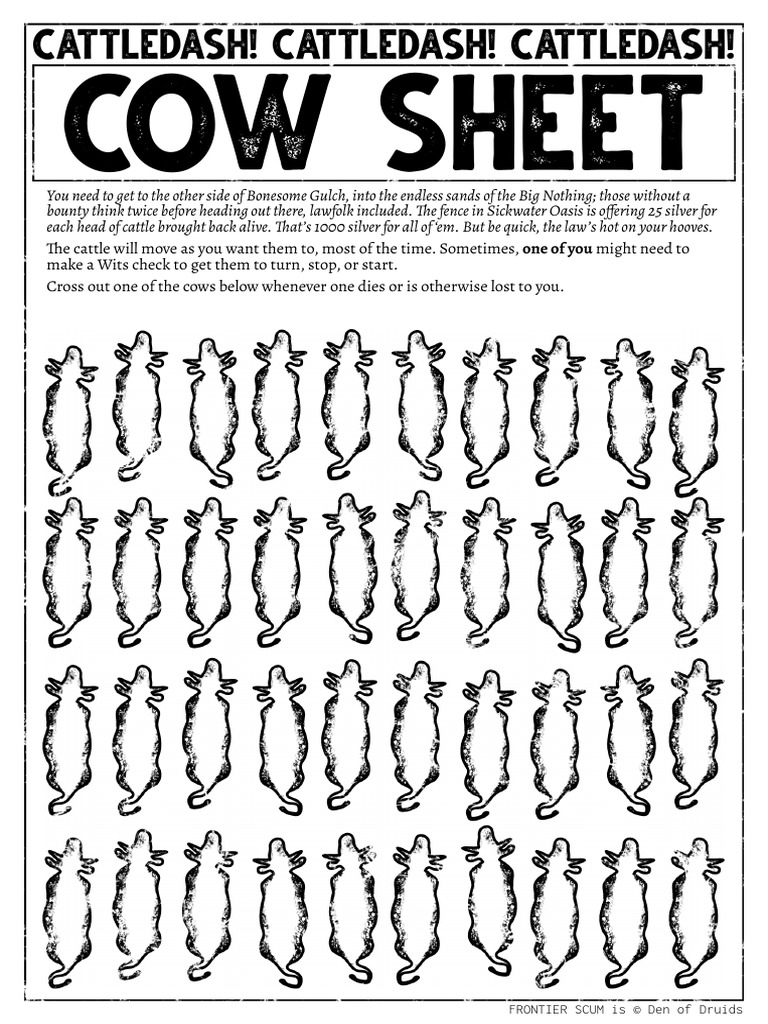 Cow Sheet PDF