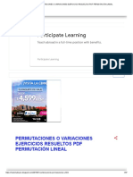 Permutaciones o Variaciones Ejercicios Resueltos PDF Permutación Lineal