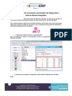 Actualización de Vacaciones, Porcentajes de Integración y Salarios Diarios Integrados.