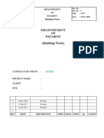 Measurement of Payment (Building Work)