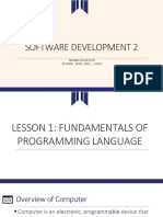 SOFTDEV2 Lesson 1 - Fundamentals of PL (Slides)