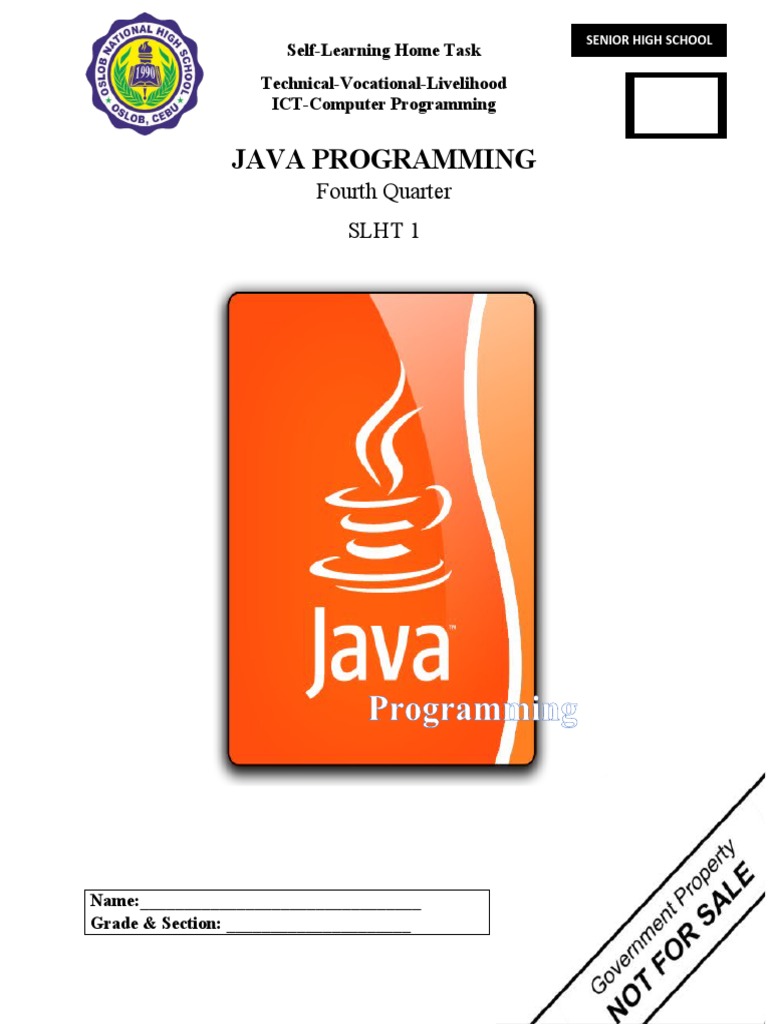 JAVA 4th QTR SLHT1 | PDF | Computing | Software Engineering