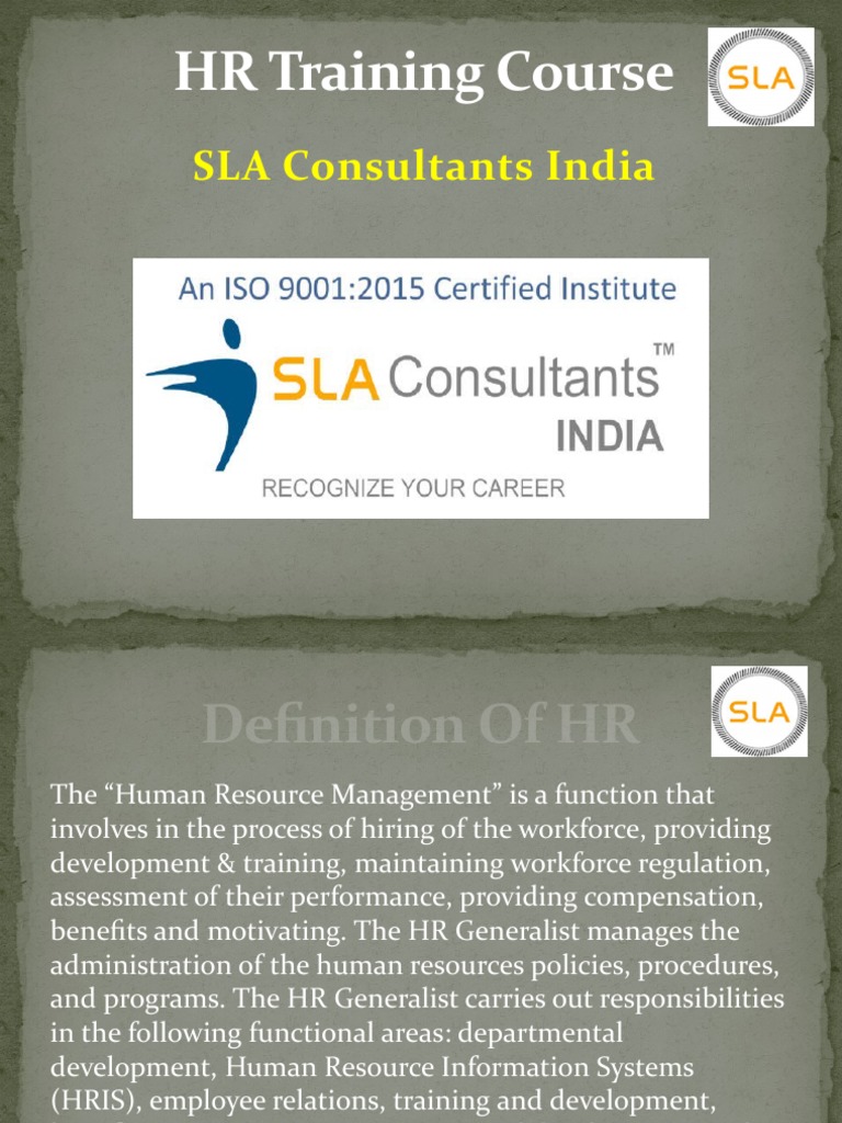 HR Certification Course | PDF | Human Resources | Human Resource Management