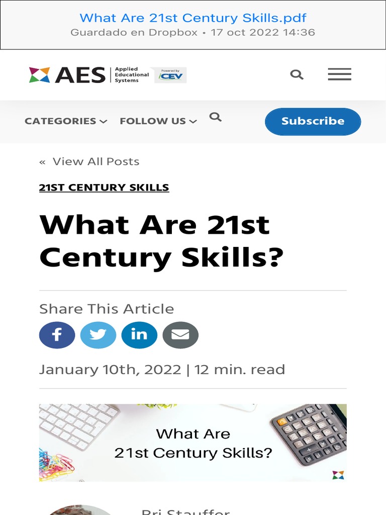 What Are 21st Century Skills | PDF | Leadership | Literacy