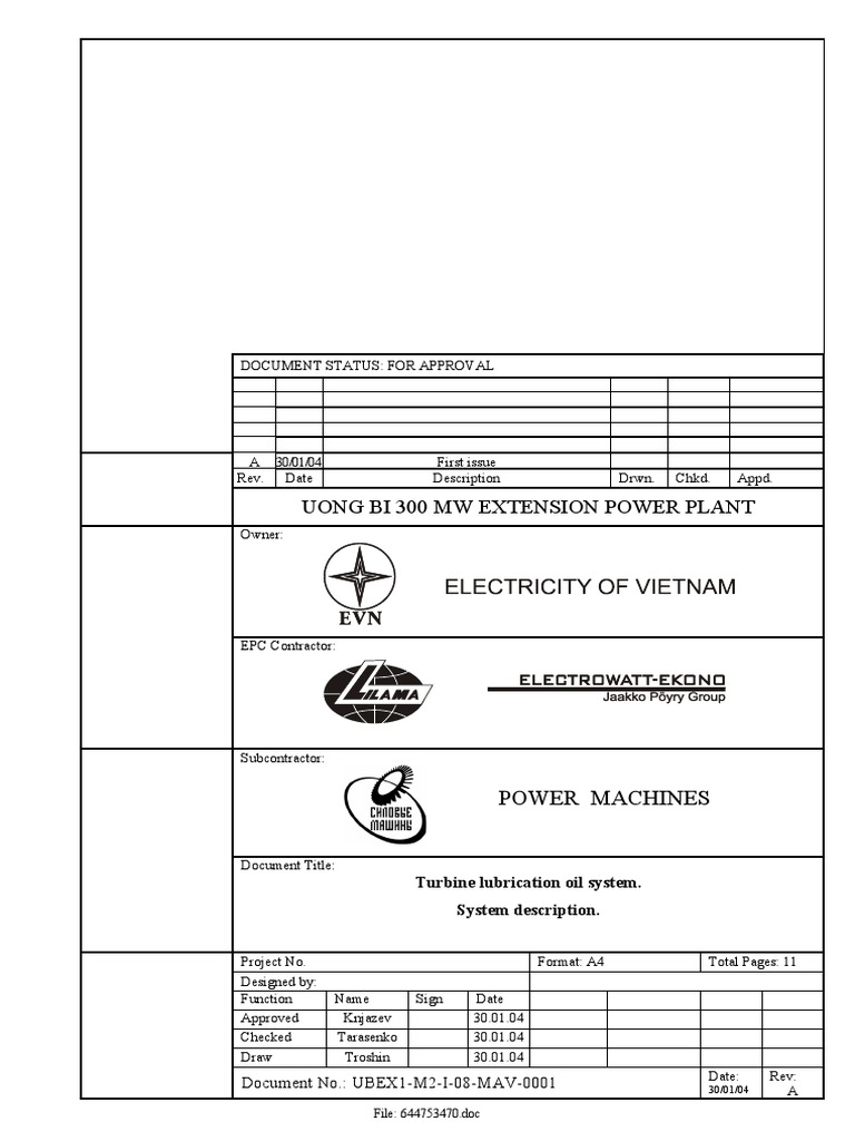 Lubrication Oil System Description PDF Pump Valve