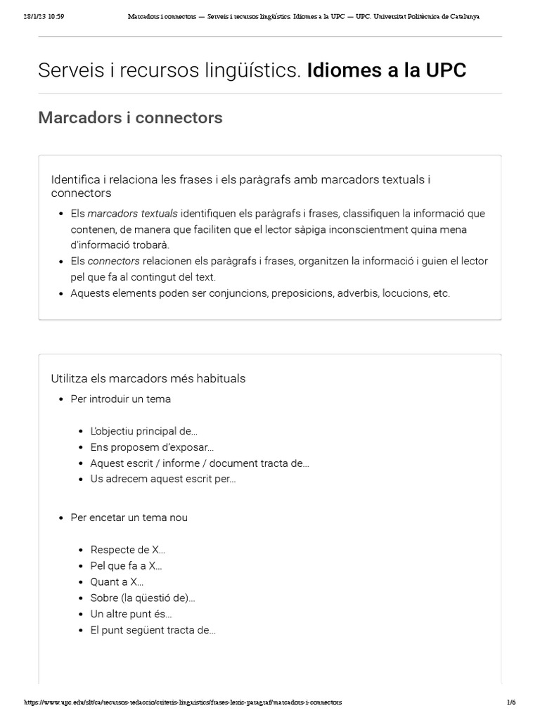 Marcadors I Connectors PDF