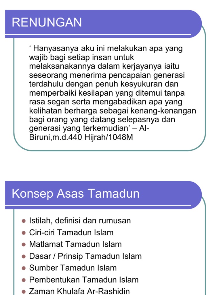 K1 K2 Definisi Tamadun Islam Pdf