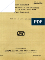 Is SP 02 Comparision of Indian and Overseas Standards Basic Sizes For Sheet and Wire