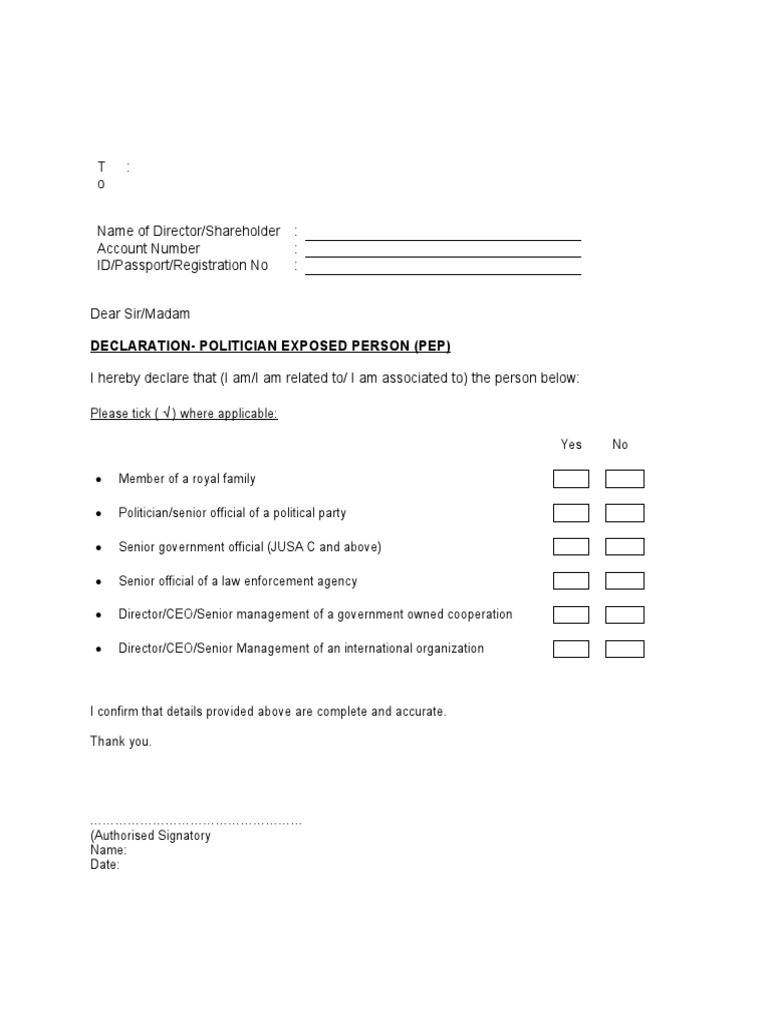 PEP Form PDF