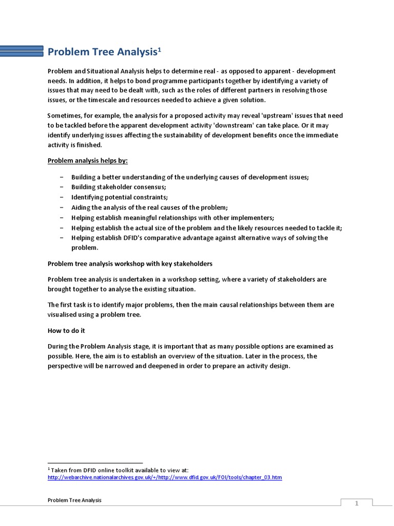 Problem Tree Guide | PDF | Sustainability | Causality
