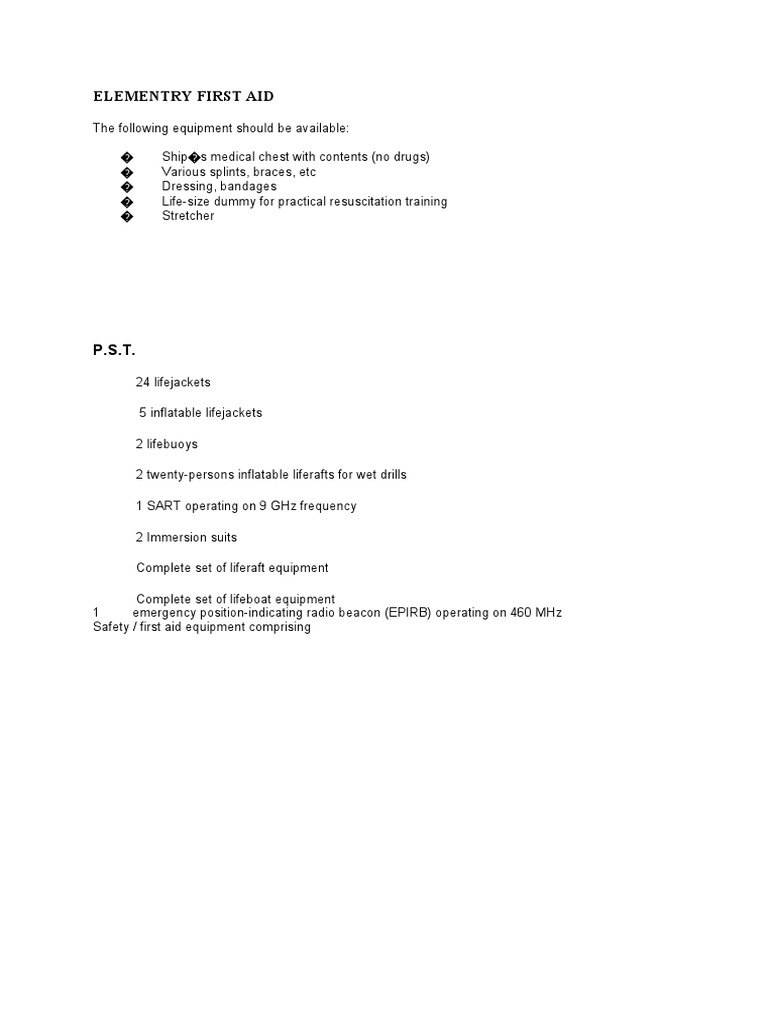 STCW Courses Equipments PDF Equipment Manufactured Goods