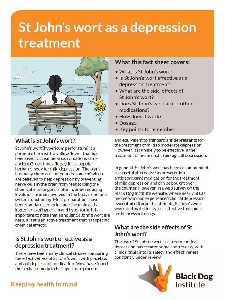St. Johns Wort as Treatment for Depression PDF Major Depressive