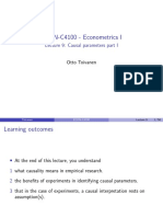 ECON-C4100 - Econometrics I: Lecture 9: Causal Parameters Part I