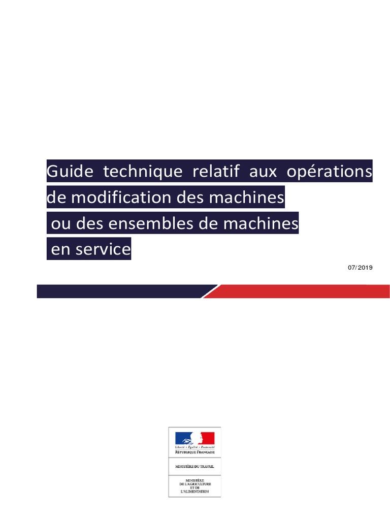 Modifications des machines en service | PDF | Sécurité | Directive ...