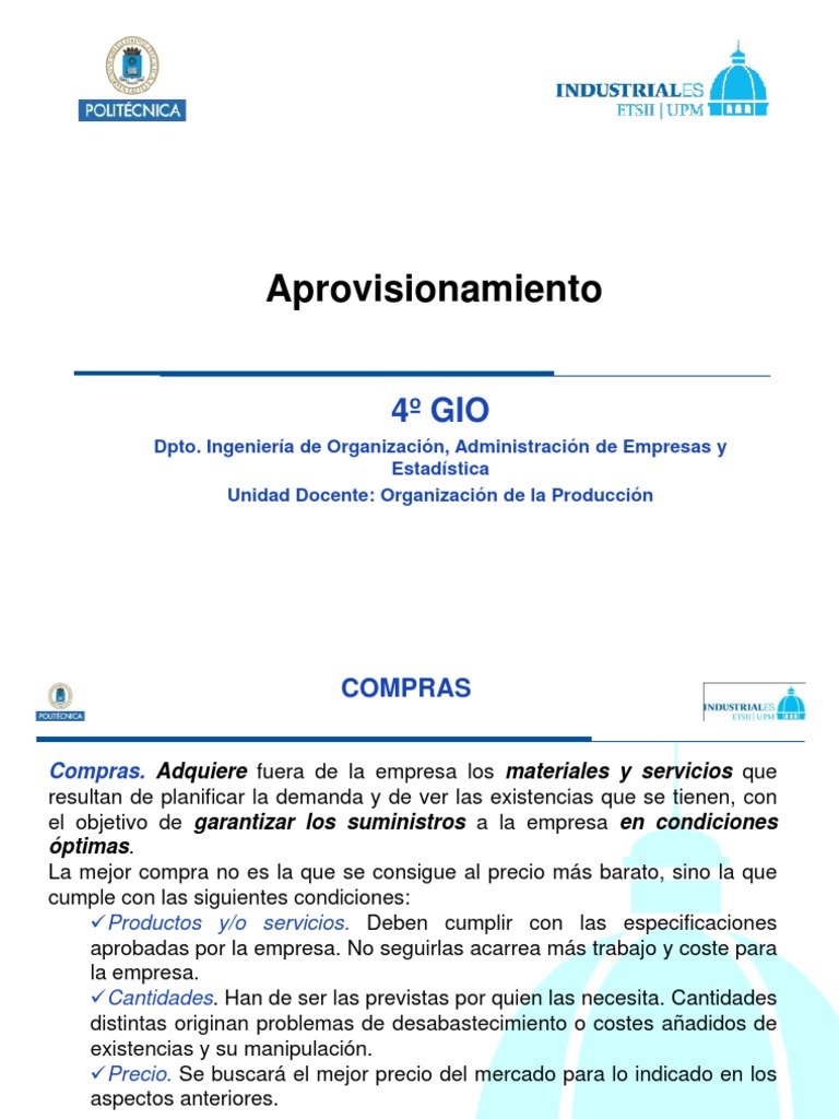 Estrategias de Aprovisionamiento Efectivas | PDF | Logística | Procesos ...