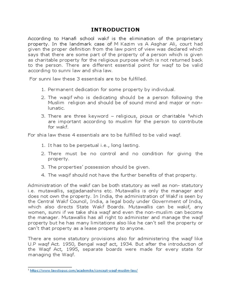 Waqf PDF Property Law Justice