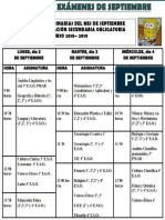 Calendario Examenes de Septiembre 18 19