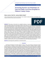 Influence of Outsourcing Practices On Performance of Construction Projects in Public Level Four Hospitals in Nakuru County, Kenya