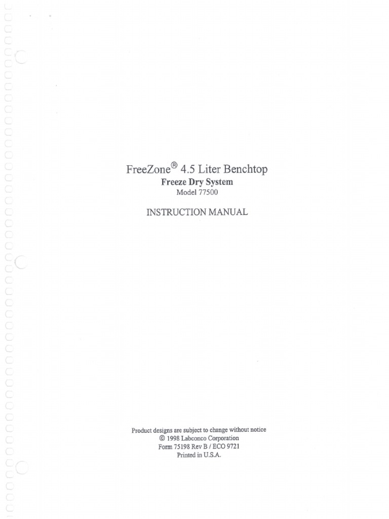 Labconco Freeze Dryer PDF