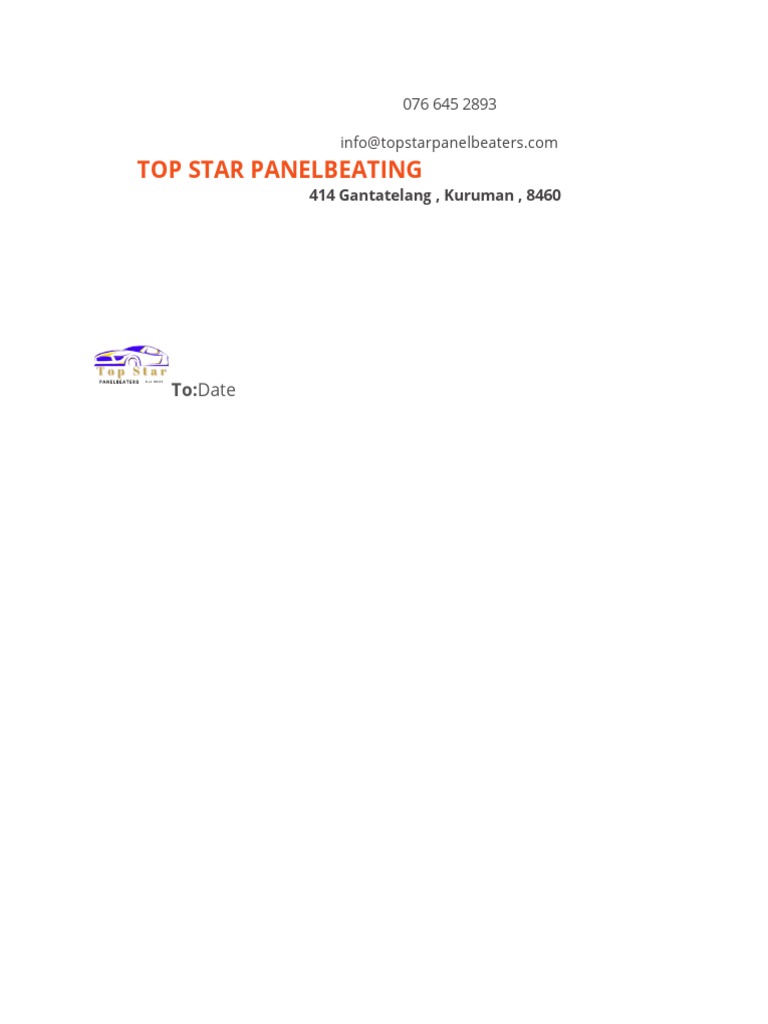 Top Star Panelbeaters Letter head PDF