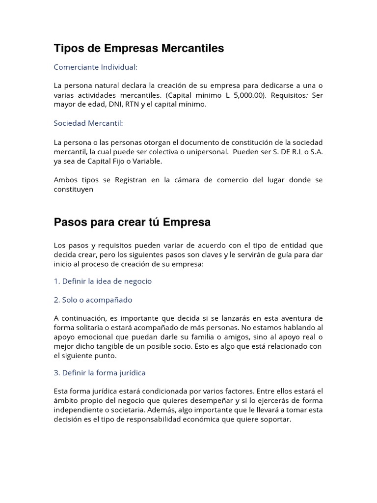 Pasos para Crear Tu Empresa | PDF | Bancos | Economias
