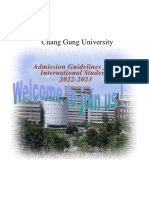 2022-2023 Admission Guidelines For International Students, Chang Gung University