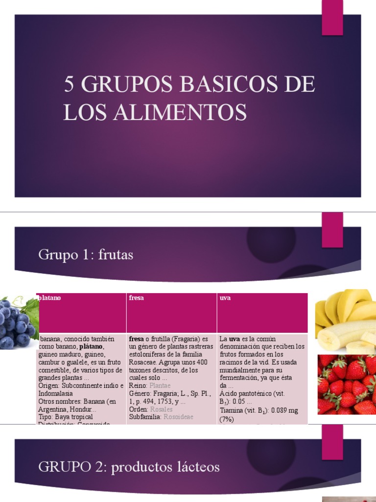 5 Grupos Basicos De Los Alimentos Pdf Yogur Leche