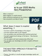 Maths Mastery Presentation 2020