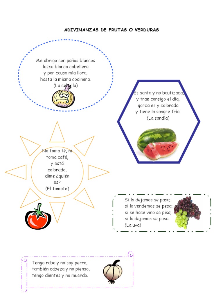 Adivinanzas de Frutas o Verduras