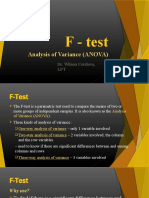 F-Test Analysis of Variance (ANOVA