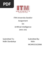 ITM University Gwalior Assignment On Artificial Intelligence