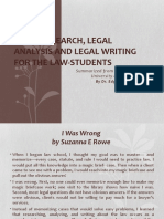 LEGAL RESEARCH, ANALYSIS AND WRITING GUIDE