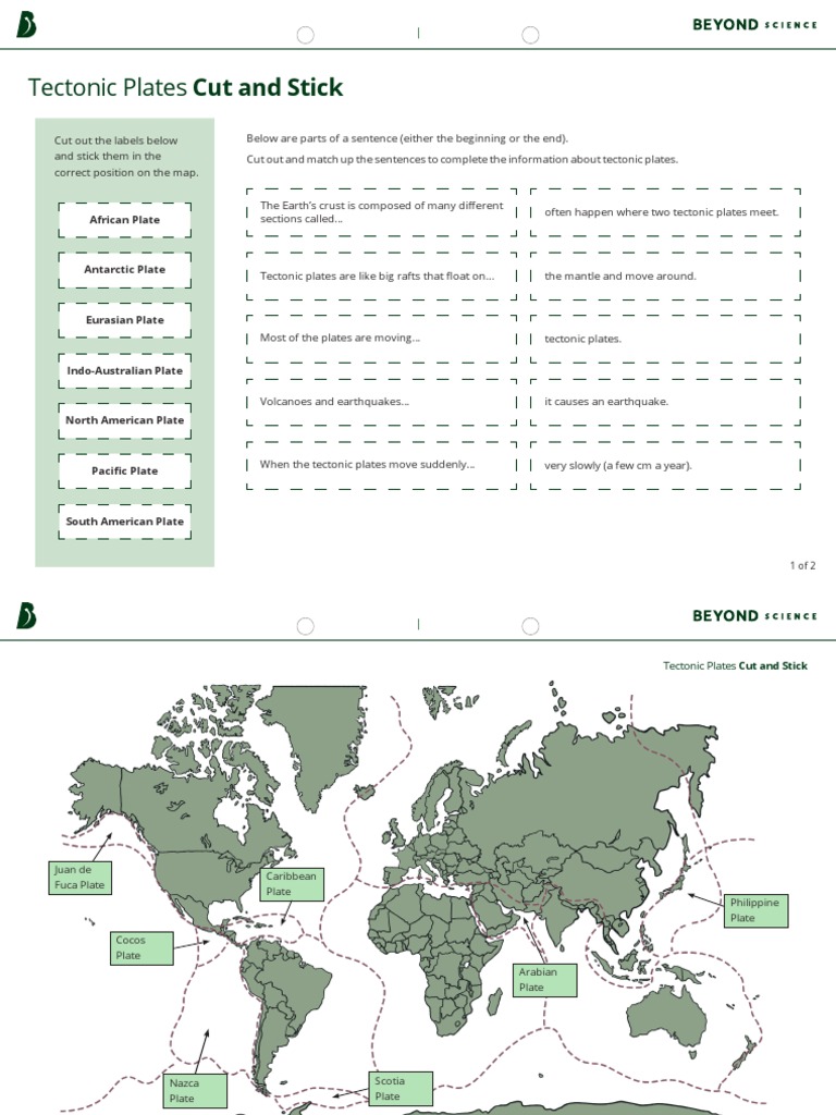 KS3 Tectonic Plates Activity | PDF