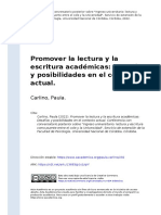 Carlino, Paula (2022) - Promover La Lectura y La Escritura Académicas Desafíos y Posibilidades en El Contexto Actual