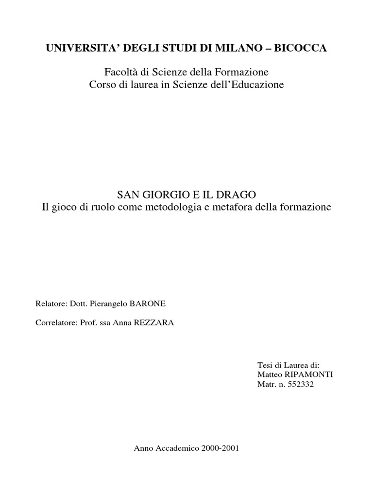 Il Gioco Di Ruolo Come Metodologia e Metafora Della Formazione | PDF