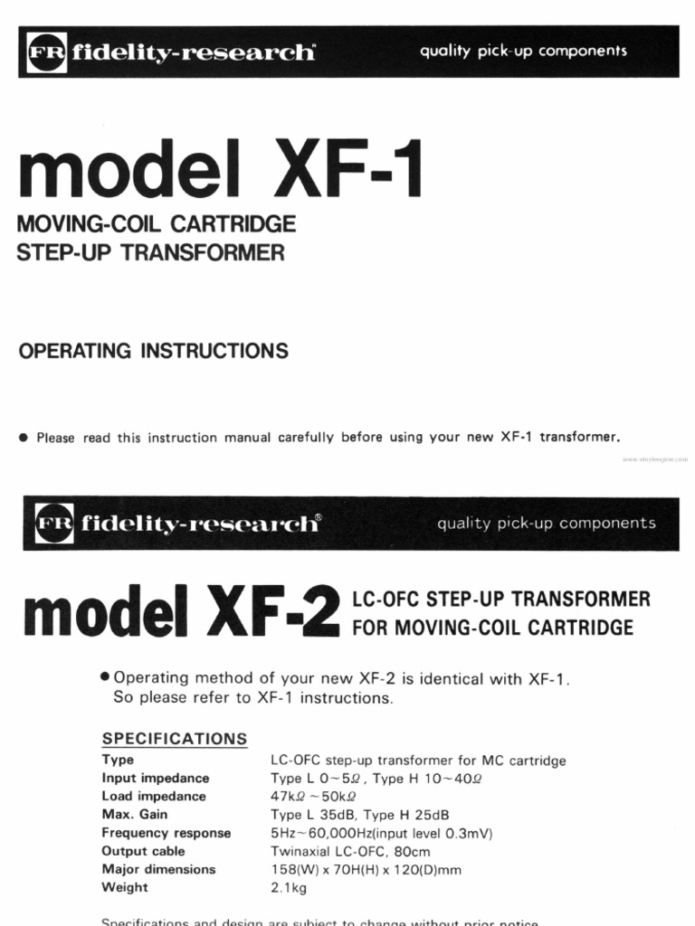 Ve Fidelity Research Xf-1 2 en | PDF