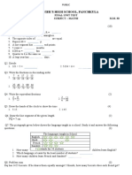 Sample Maths Paper For Class 3