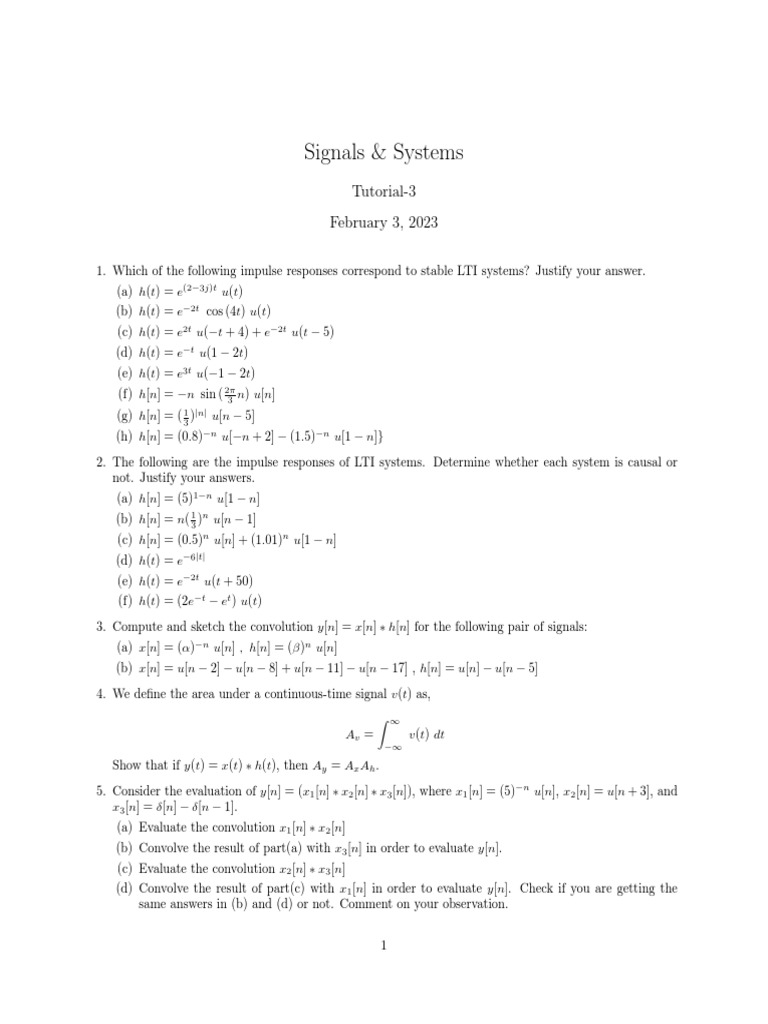 LTI System Analysis and Convolution | PDF | Teaching Methods & Materials