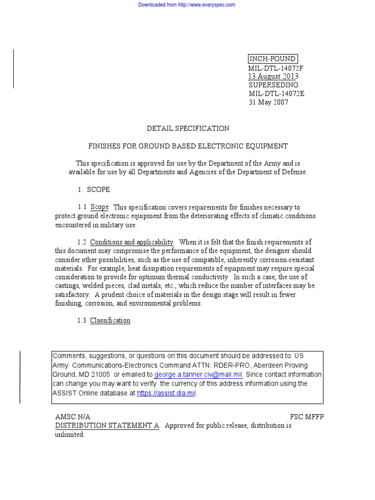 Mil DTL 14072F | PDF | Corrosion | Anode