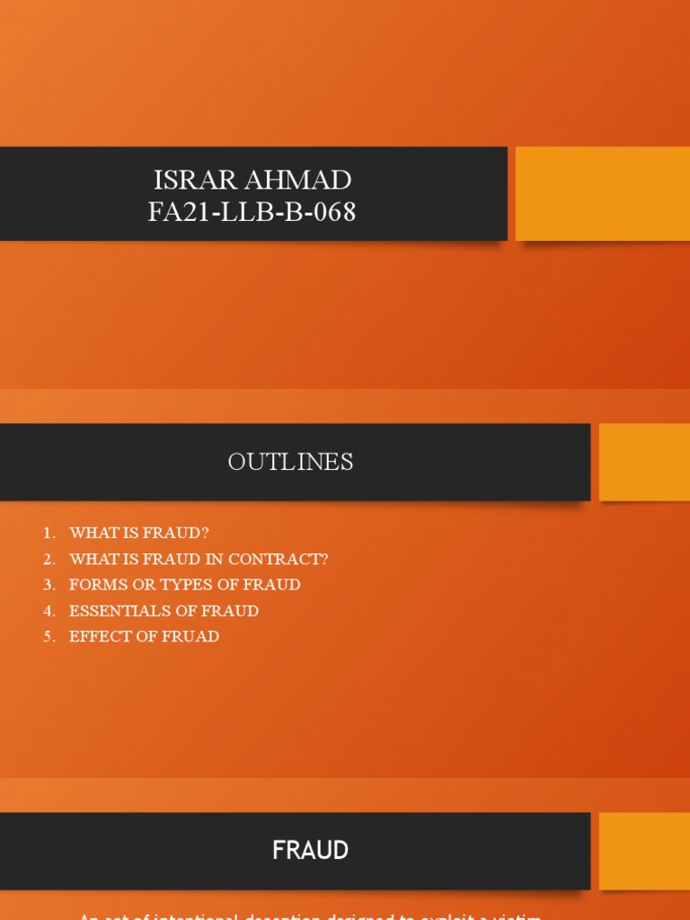 Fraud in Contract PDF Fraud Misrepresentation