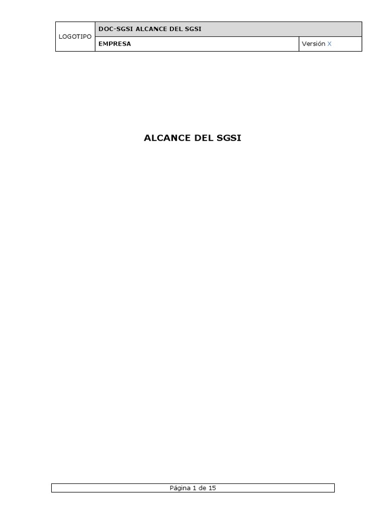 Plantilla DOC-SGSI Alcance Del SGSI v3 | PDF